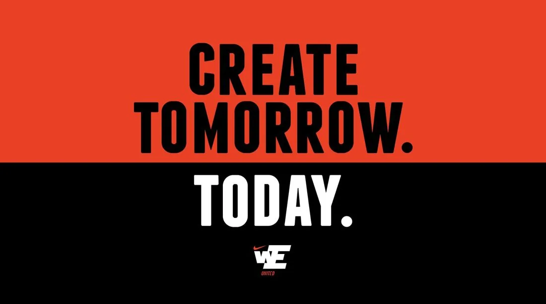 Nike EMEA strategy visual: Create Tomorrow. Today.