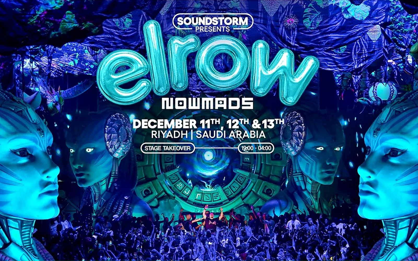 elrow Nowmads stage takeover at Soundstorm in Riyadh, Saudi Arabia, December 2025